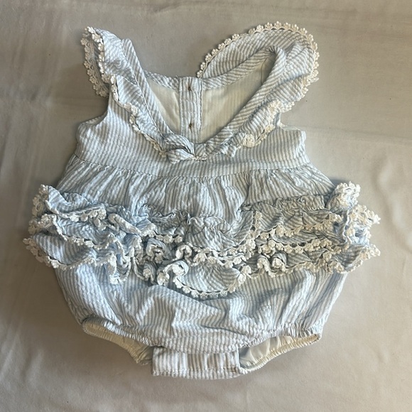 Tommy Bahama - Striped Baby Romper with Ruffle Collar - Picture 3 of 3